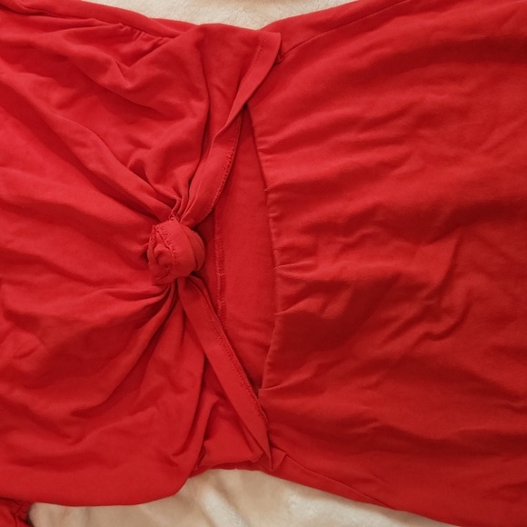 Red Zara exposed stomach tshirt dress - Picture 2 of 8